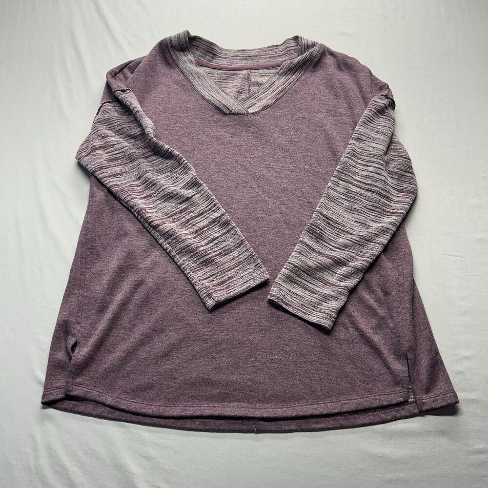 St John Bay Active Size Large Purple V-neck Sweater